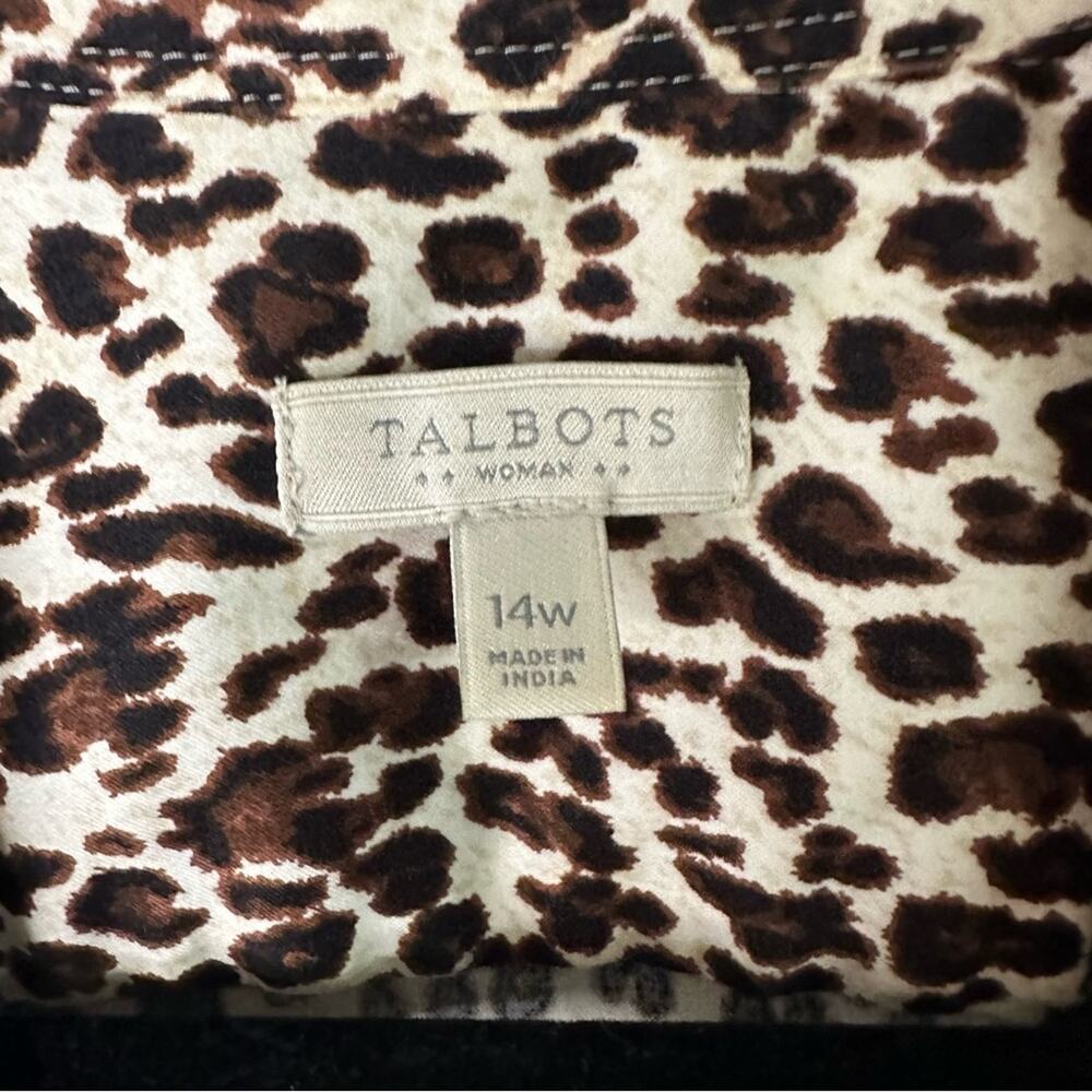 Talbots Leopard Print Button Down Long Sleeve Blo… - image 6
